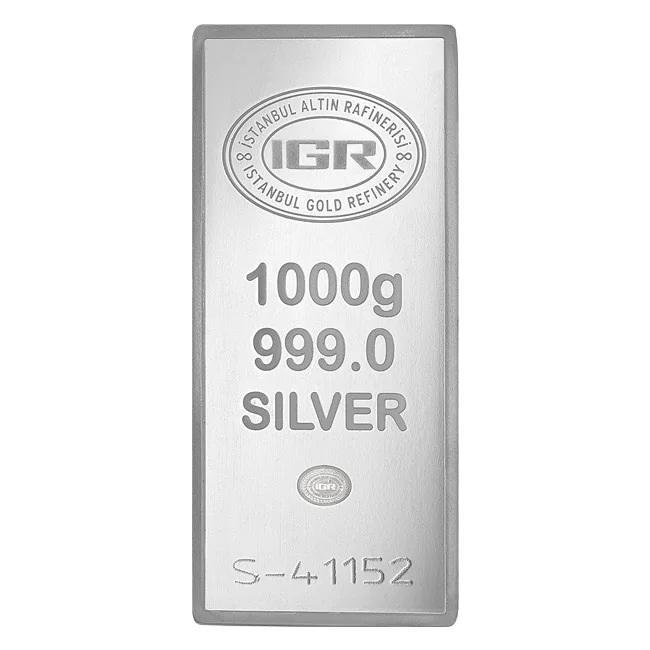 شمش نقره عیار (IAR) 1000 گرمی 999 (دو رو ضرب)